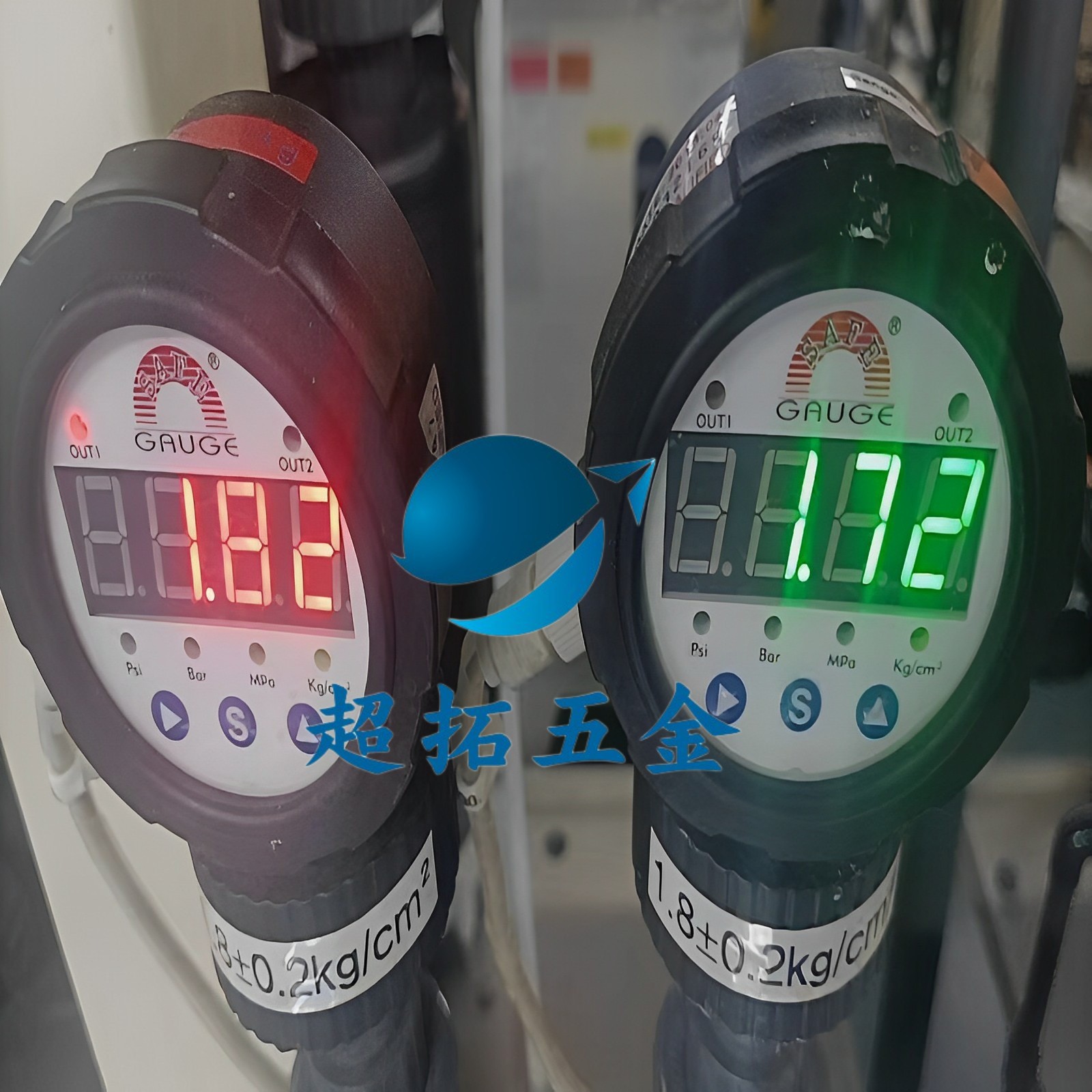 台湾华记LED数显电接点PP隔膜压力表数字压力计SS-M19V/25变送器