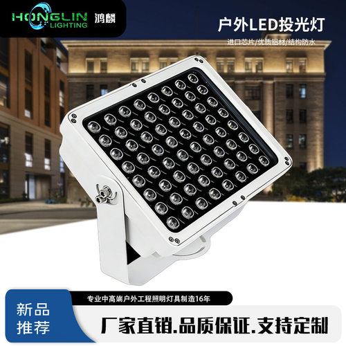 防水LED投光灯照明户外投射灯64W景观灯氛围照树广场园林照射