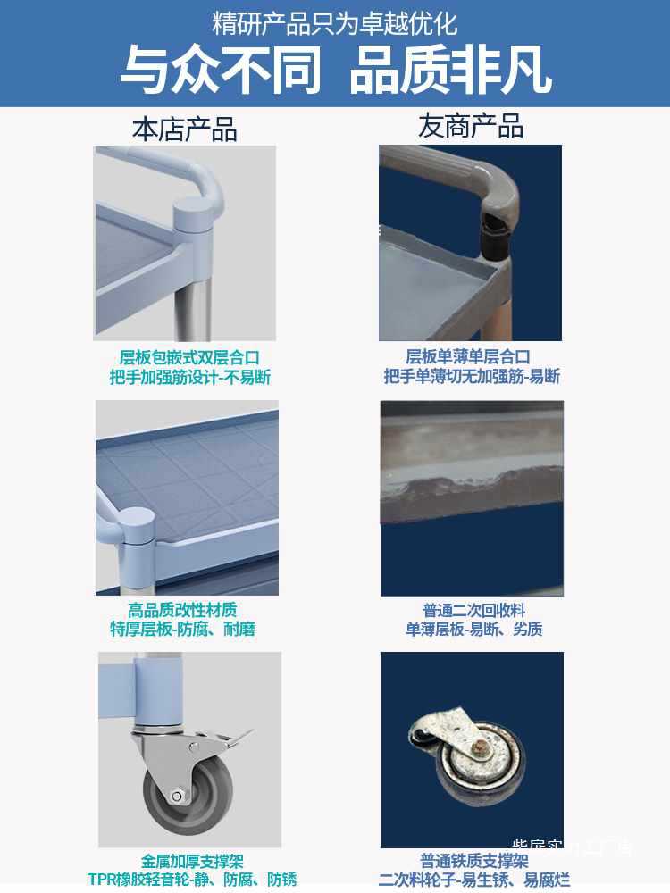 酒店餐饮收餐车商用餐厅移动饭店三层收碗碟撤台收集车送餐小推车