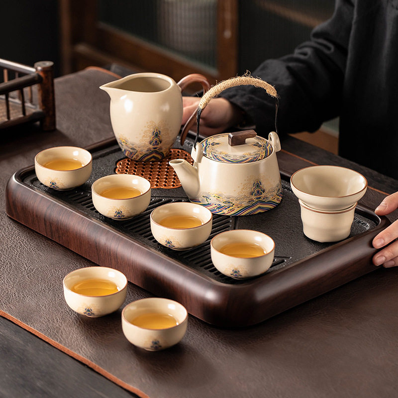 2025新款汝窑整套茶具套装家用轻奢高档陶瓷茶壶茶杯茶盘办公泡茶