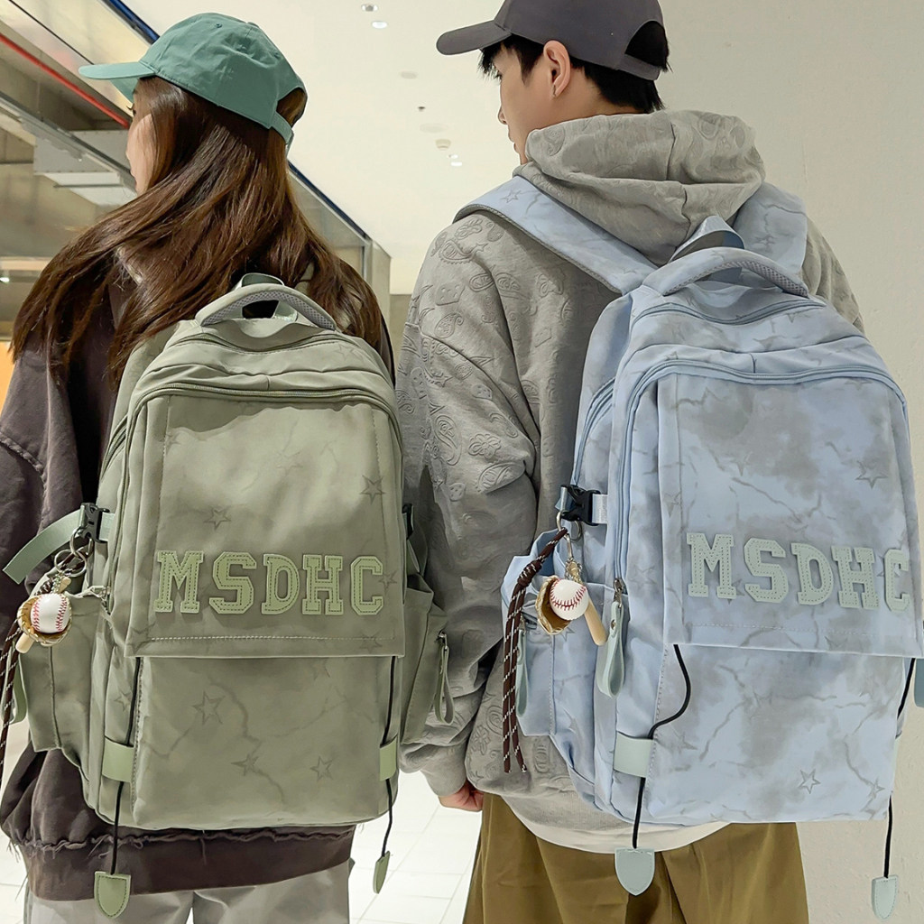 潮流双肩包男高中生轻便百搭高颜值书包大容量背包女初中生电脑包