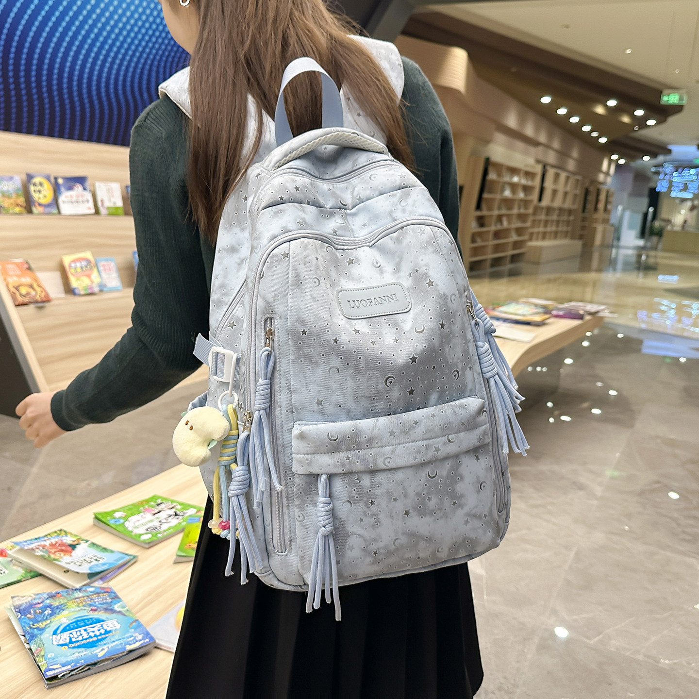 书包女学生高颜值星月双肩包高中生大容量百搭中学生轻便新款背包,箱包皮具/热销女包/男包,双肩背包,淘宝优惠券,粉丝福利购,淘宝优惠卷