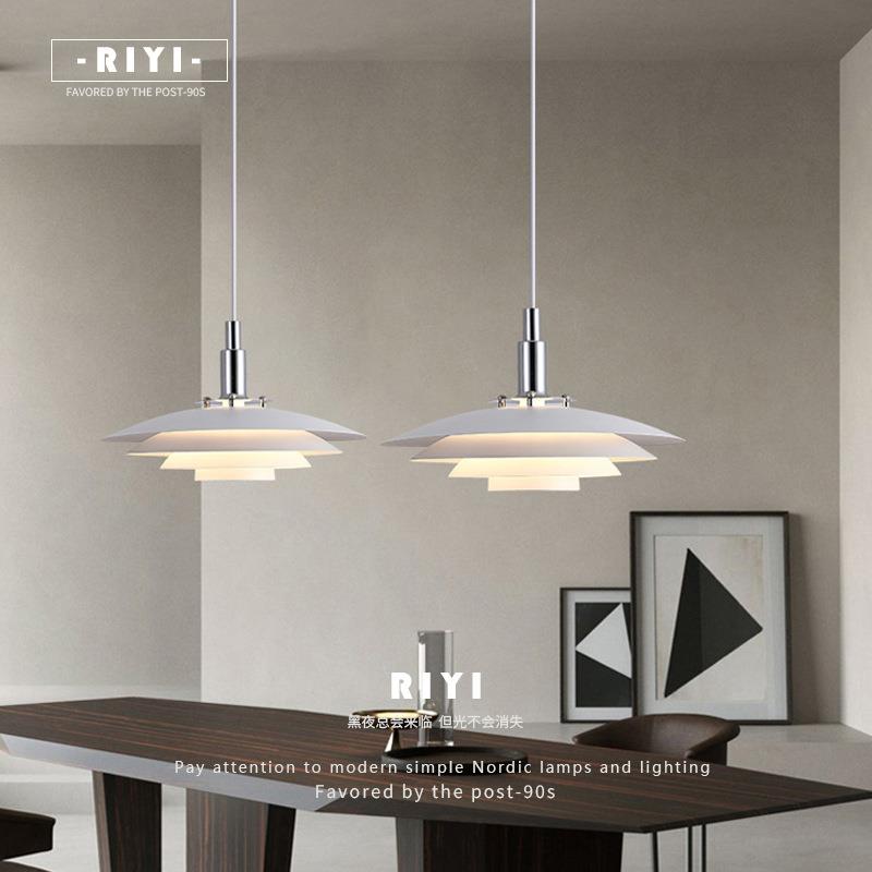 丹麦设计师侘寂风吊灯餐厅灯PH5北欧书房灯网红火锅饭店飞碟吊灯