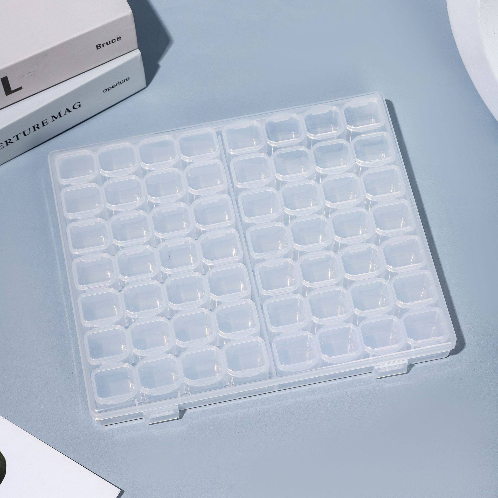 56格透明格子连体收纳盒首饰美甲收纳盒diy钻石画配件工具米珠集,收纳整理,首饰盒,淘宝优惠券,粉丝福利购,淘宝优惠卷