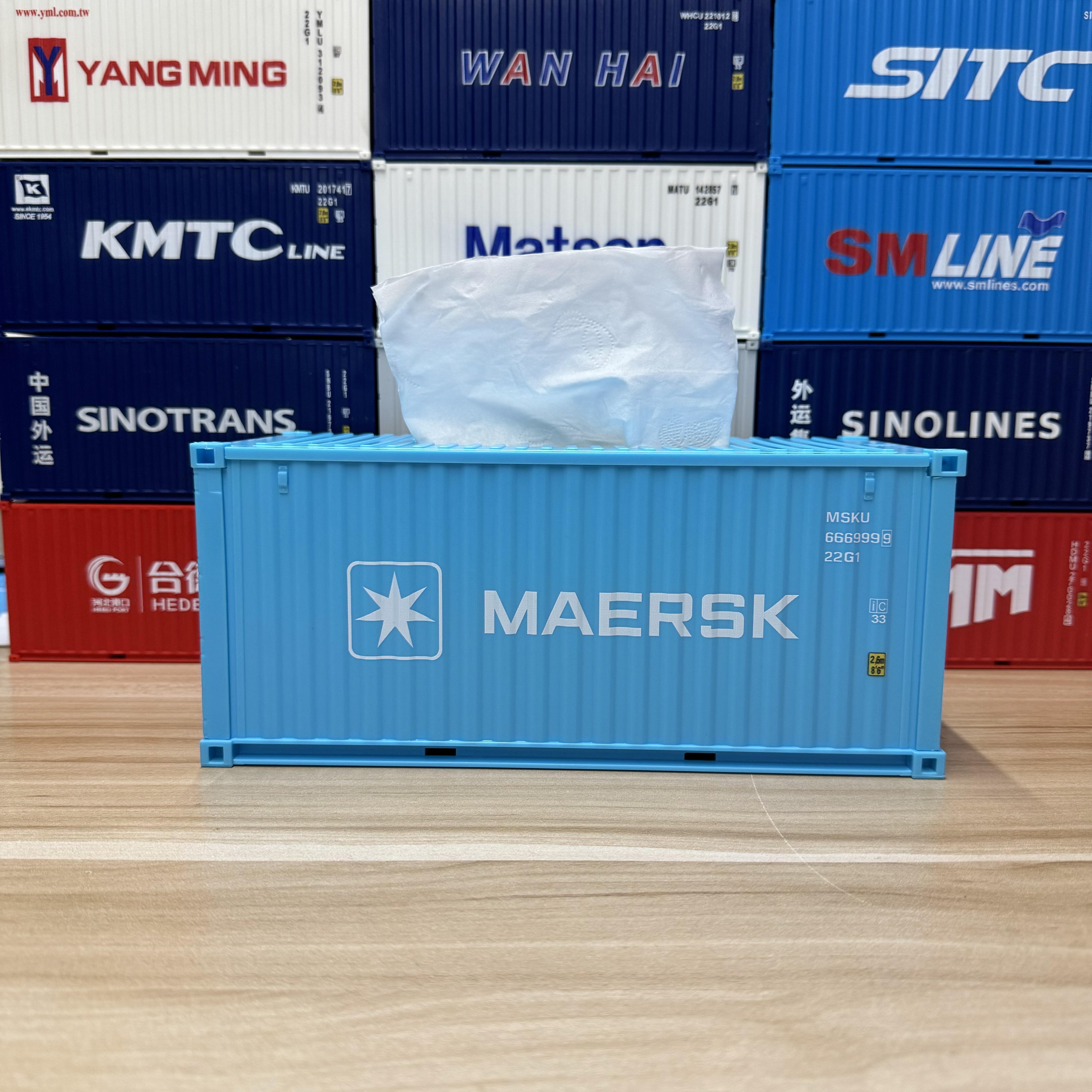 马士基集装箱模型拼装纸巾盒物流货代礼品模型