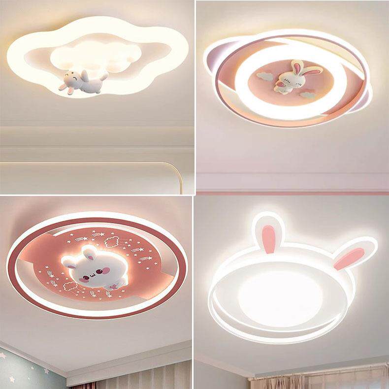 儿童房LED吸顶灯 护眼智能可爱小白兔女孩公主房间卧室灯具