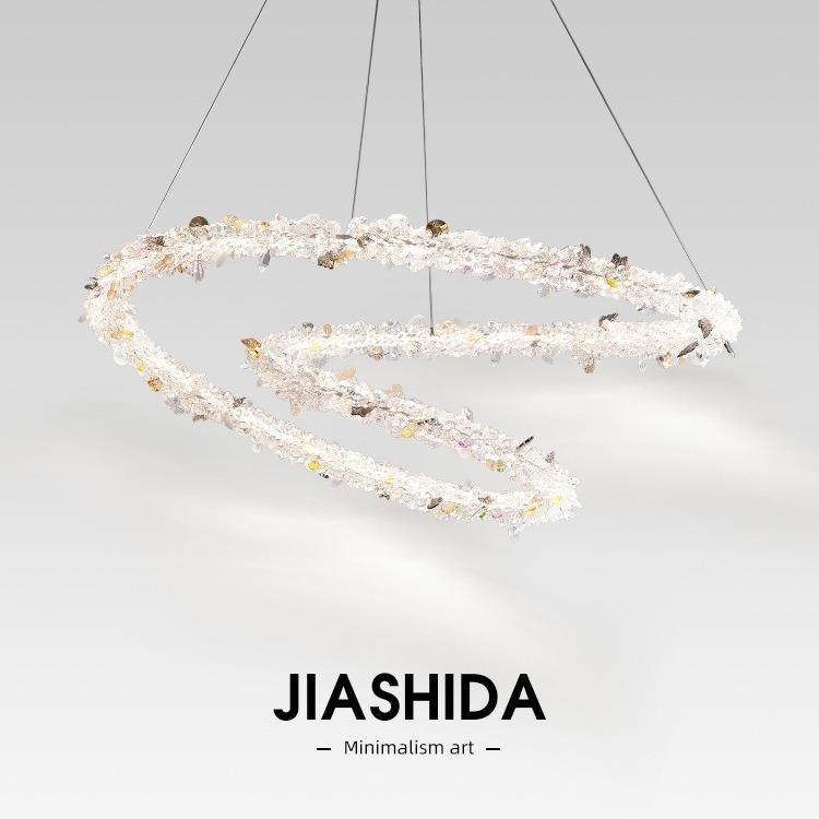 创意设计师款客厅水晶吊灯意式轻奢简约长形餐厅灯温馨主卧室灯具