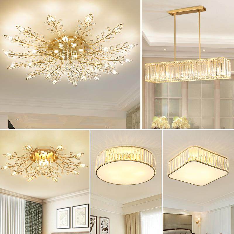 水晶灯套餐全屋灯具美式水晶三室两厅客厅灯简约现代LED吸顶灯具
