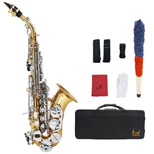 跨境货源降B调小弯管高音萨克斯漆金白贝壳成人儿童萨克斯风乐器