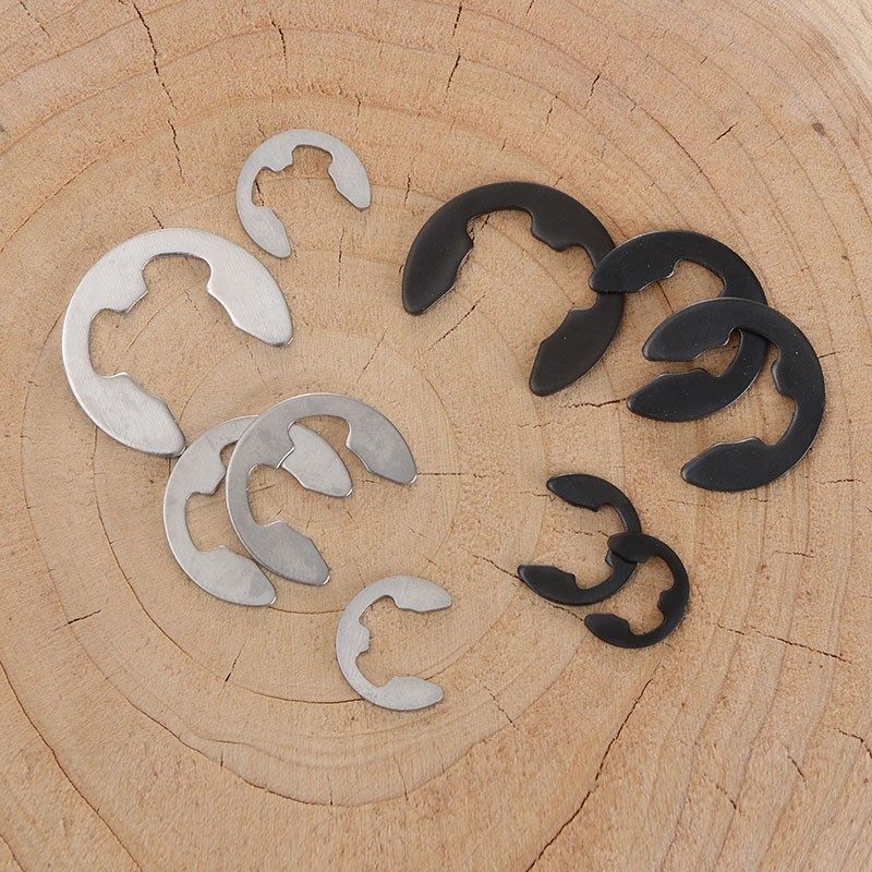 304不锈钢开口挡圈GB896E型卡环扣e形卡簧开口挡片 5折