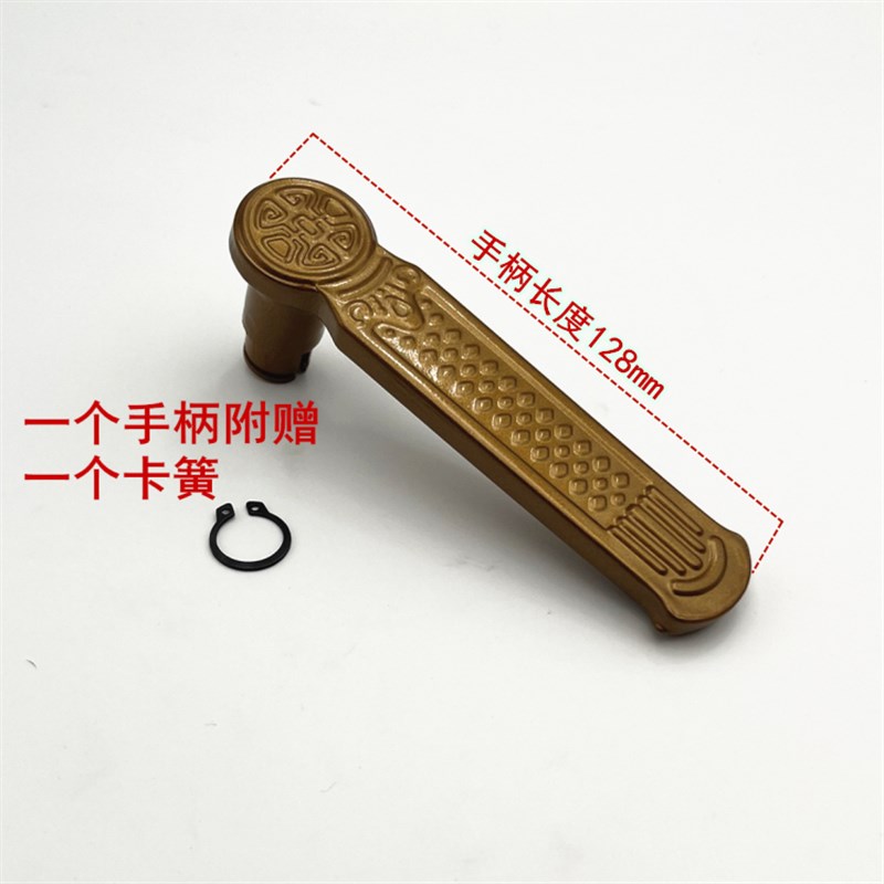 豪华防盗门把手拉手黄古铜色w仿古手柄大门锁配件铝合金法老门把