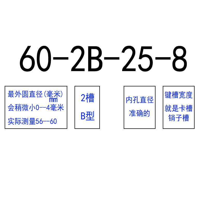 2B皮带轮B2型双槽电p机轮铸铁三角带轮子飞轮减速机马达传动皮带