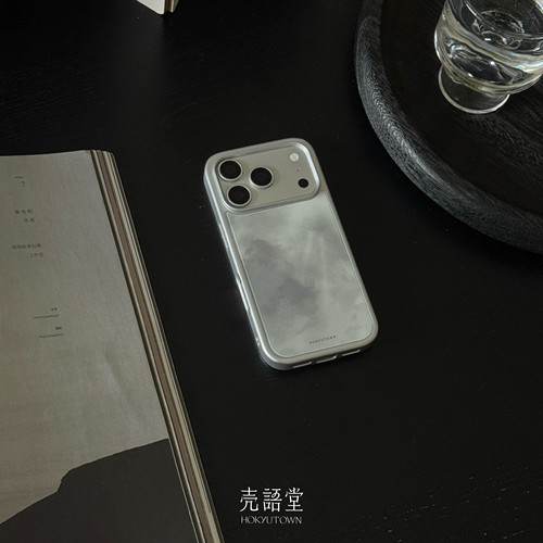 「柔雾银灰」壳语堂新中式适用苹果iphone17Promax手机壳17pro/16Pro/15pro防滑全包玻璃高级感小众手机壳