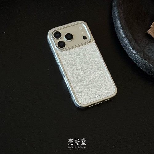 「雾白荔纹」壳语堂新中式适用苹果iphone17Promax手机壳16Pro/15pro防滑全包皮纹高级感小众手机壳13pro/14