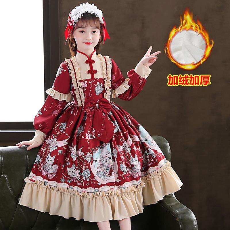 女童洛丽塔公主裙秋装中大童Lolita裙子中国风儿童连衣裙冬款加绒,童装/婴儿装/亲子装,连衣裙,淘宝优惠券,粉丝福利购,淘宝优惠卷