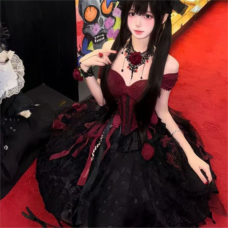 踏雪喵呜原创设计哥特囚笼连衣裙