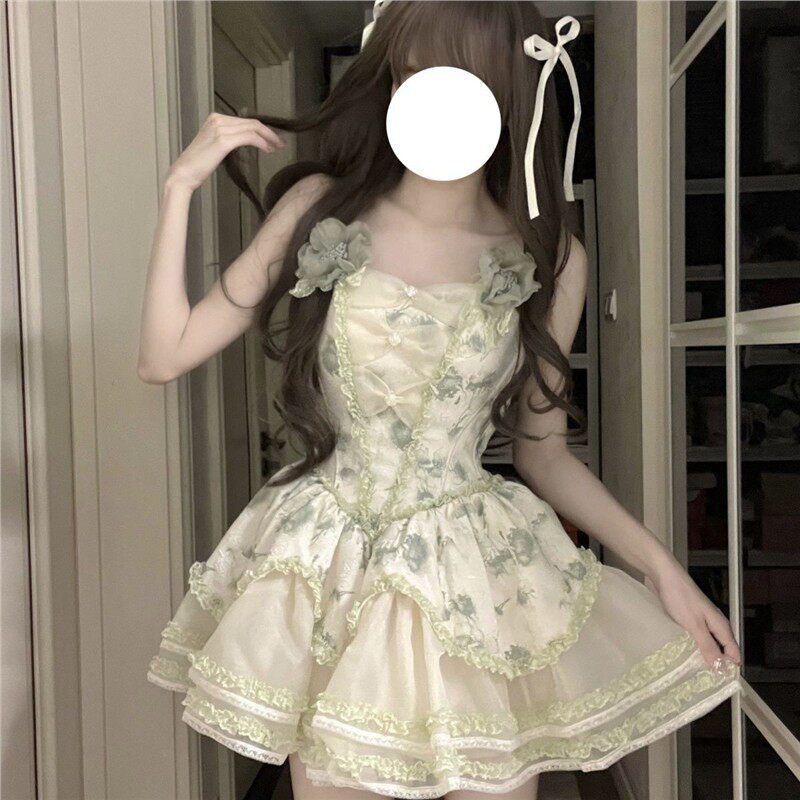 渔老板原创正版 Lolita 茉莉雨三色鱼骨连衣裙【单裙子小物单买】