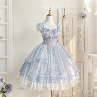 lolita裙子甜美重工成人日常夏季长款绝美漂亮吊带裙洛丽塔连衣裙
