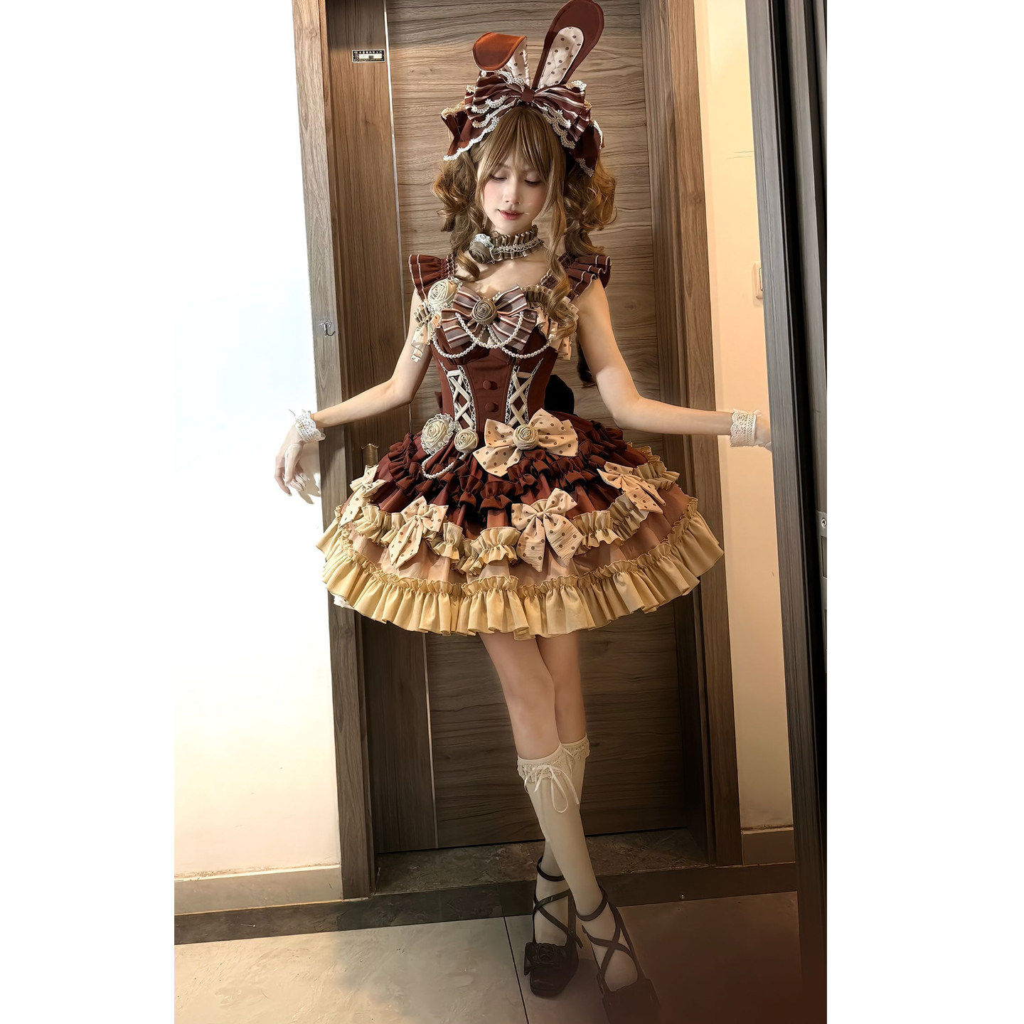 巧克力色洛丽塔jsk裙子lolita裙礼服连衣裙洋装蛋糕公主裙洛丽塔