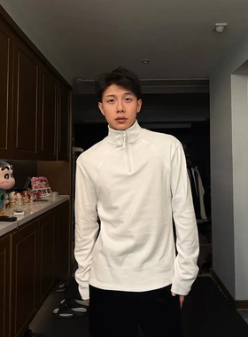 G501线上商店秋冬半高领拉链德绒打底衫休闲百搭保暖插肩袖上衣