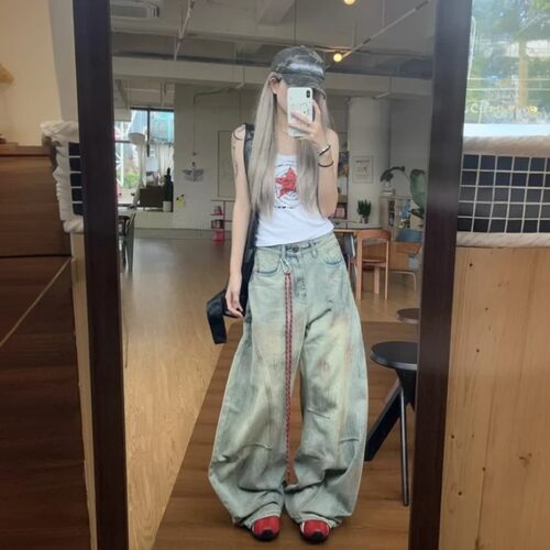 Fee1Young服装店美式复古牛仔裤