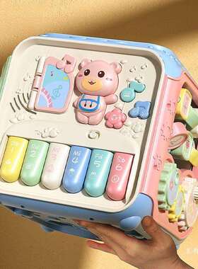 Y8Z手拍鼓婴儿玩具一岁宝宝六面体音乐儿童拍拍鼓益智早教六个月