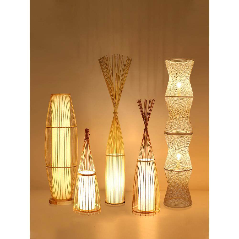 创意灯中式古风落地灯客厅竹艺灯具茶室日式东南亚竹编卧室创意装