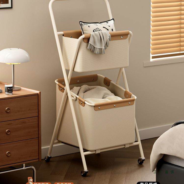 脏衣篓脏衣服推车收纳筐分区家用高级感可折叠收纳篮置物架一体式