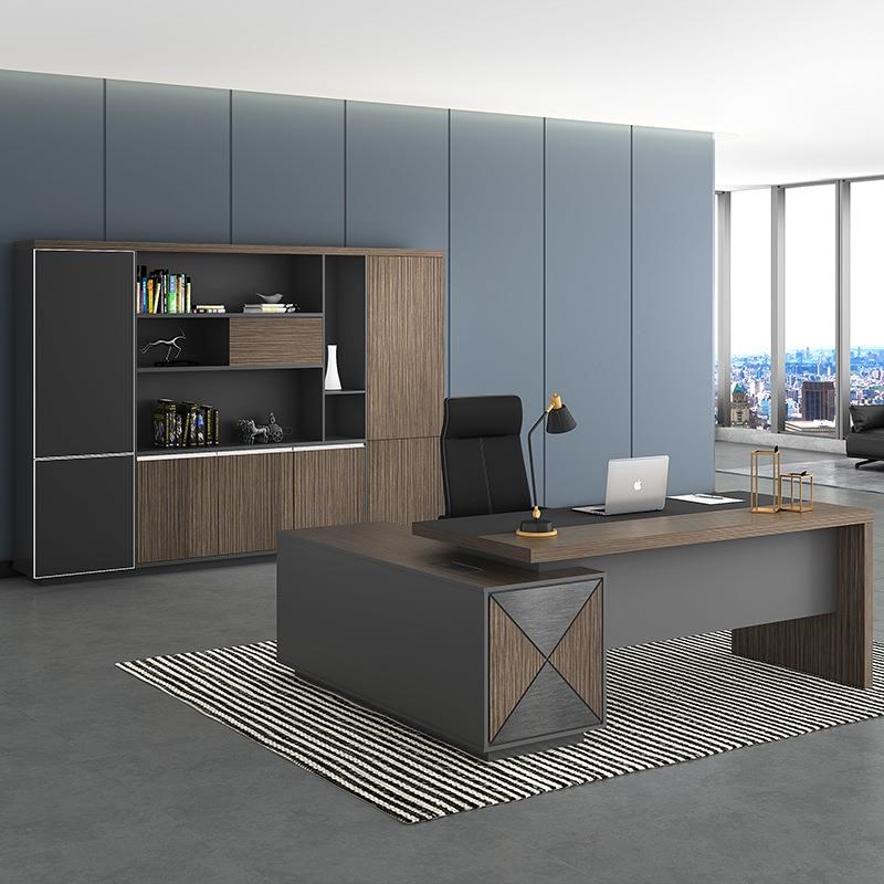 定制现代极简几何系n列桌椅黑檀木主管桌椅总裁大班台办公桌椅