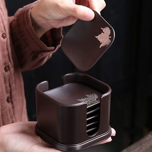 办公室杯托垫茶杯垫高档 茶道功夫茶具配件家用防烫电木隔热垫套装
