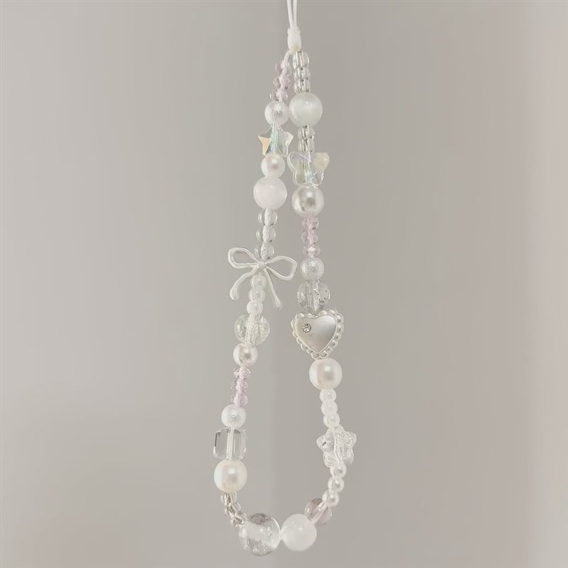 不想洗澡洁白清新蝴蝶结手机链ccd挂绳相机挂饰少女心Y钥匙扣Y2K