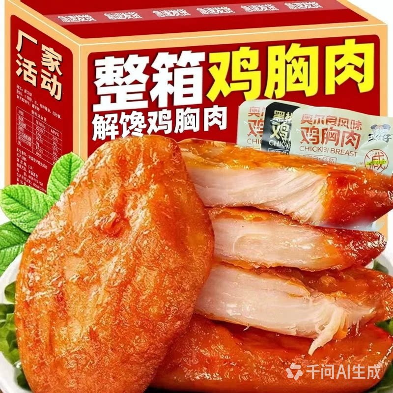 鸡胸肉高蛋白即食代餐健身轻食低脂减脂期解馋小零食休闲小吃食品