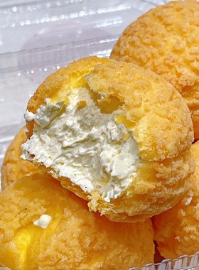 奶油爆浆冰淇淋泡芙蛋糕即食小面包早餐整箱食品速食营养健康零食