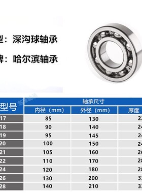 哈尔滨轴承6017 6018 6019 6020 6021 6022 6024 6026 6028 RS Z