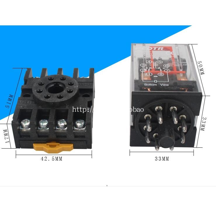 PEORT普正MK2P-I小型中间电磁继电器MK3P-1圆8脚11脚AC220V DC24