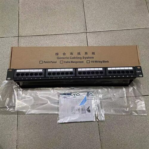 达标打线式六类24口配线架CAT6六类千兆网络配线架含理线支架