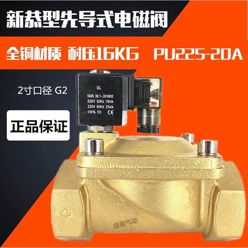 PU225-20A 先导式电磁阀SLP-50水阀气阀 新恭电磁阀 AC220V SLGPC