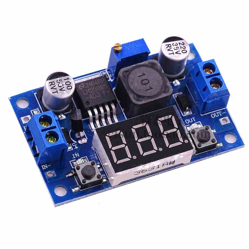 蓝色板LM2596S 大功率降压模块DC-DC可调稳压 电源模块带数双开关