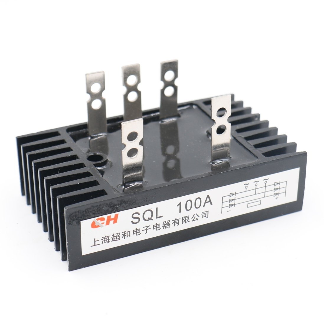 SQL-80A 100A 1600V三相整流桥带散热器 三相桥式整流器60*100mm