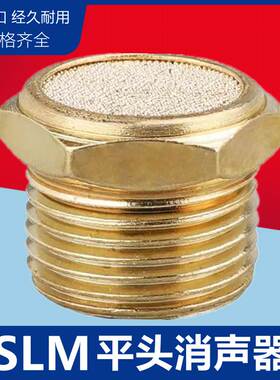 气动元件 电磁阀铜平头消声器SLM-01/02/03/04消音器1分2分3分4分