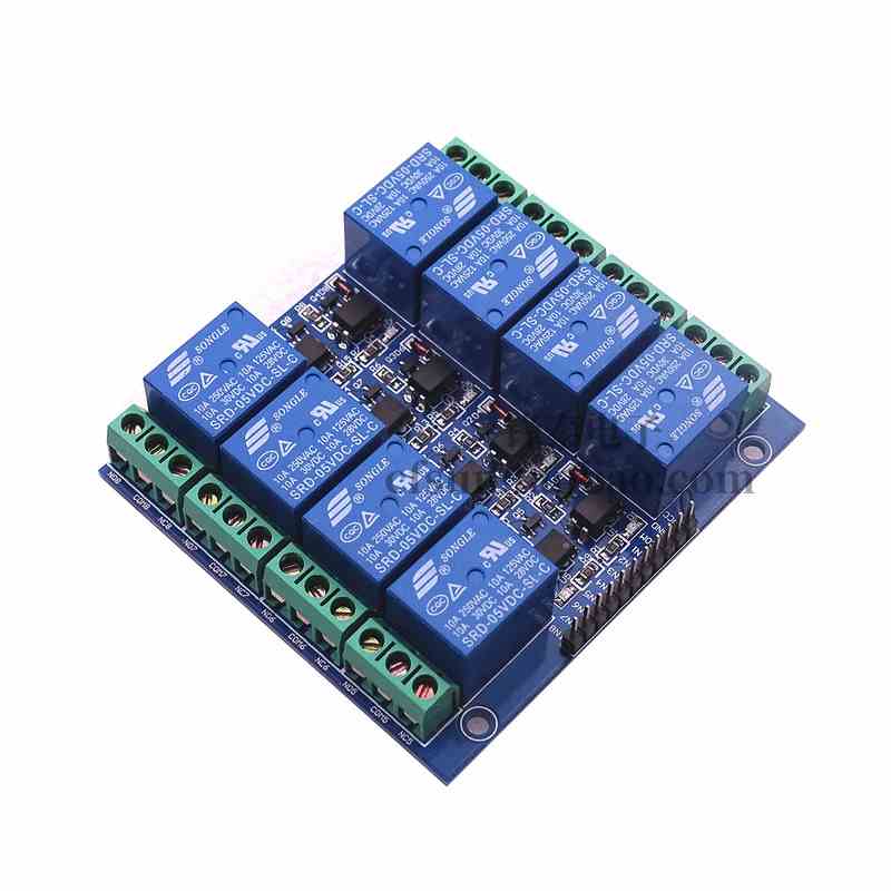 8路继电器模块 5V 10A 光耦隔离式