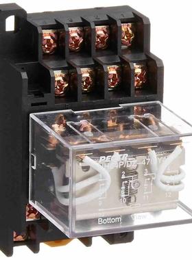 HH64P小型继电器220v中间继电器12V 24v继电器 带PTF14A底座14脚