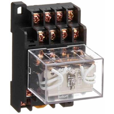 HH64P小型继电器220v中间继电器12V 24v继电器 带PTF14A底座14脚