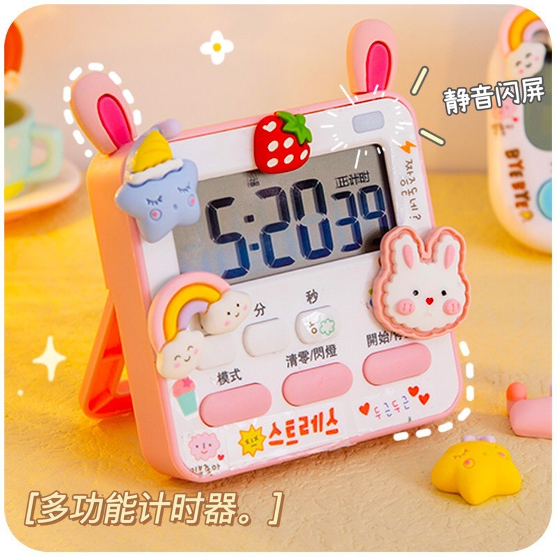 现货速发迷你小闹钟计时器两用创意儿童桌面表时间学生磁吸电子时