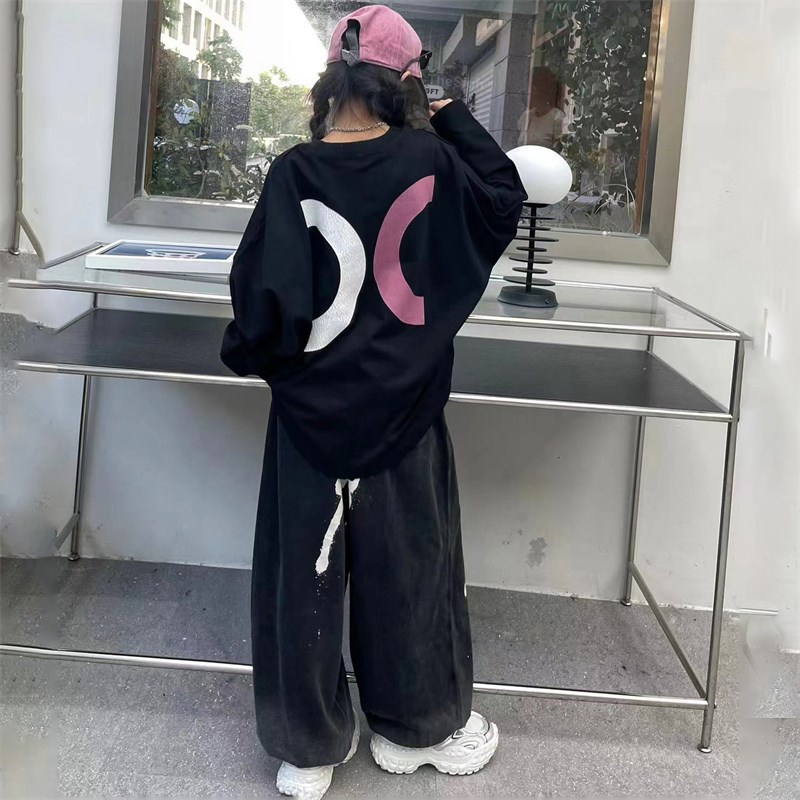 现货速发少儿hiphop街舞走秀爵士舞架子鼓潮服男孩孩长袖T恤演出