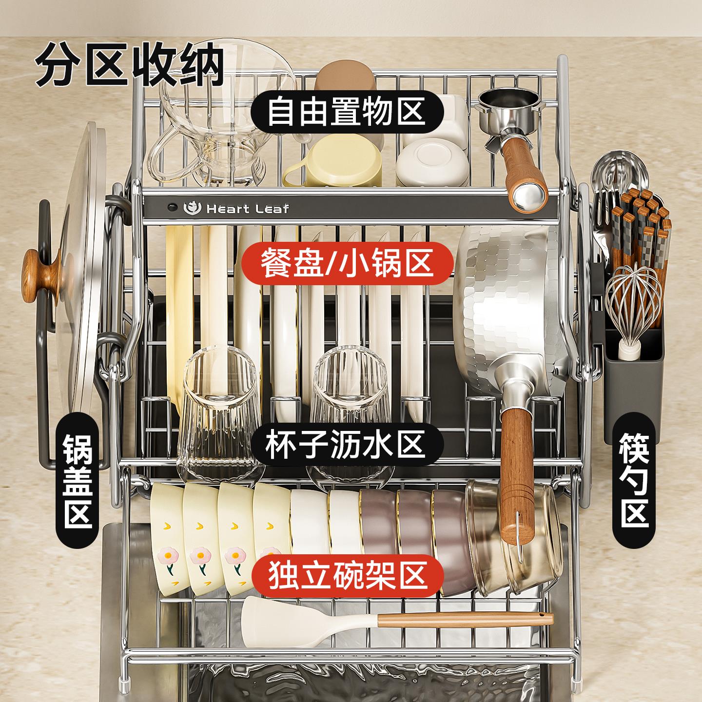 碗碟收纳架厨房物双层伸缩家碗架台面碗碟子盘子碗筷新款用碗盘沥
