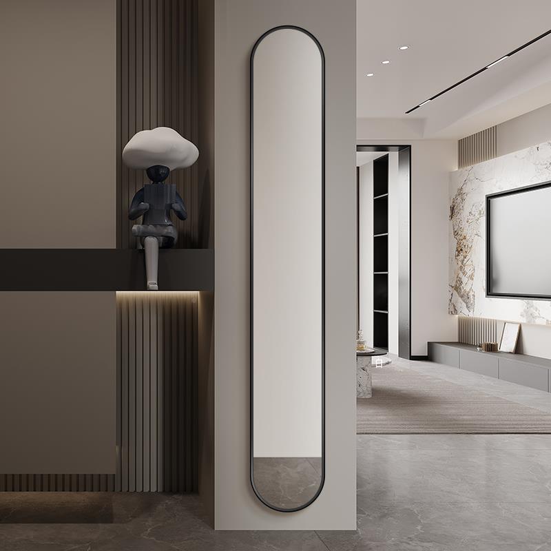 古风中镜子超窄极窄小户型贴试衣镜墙家用全身镜300105挂墙铝框穿