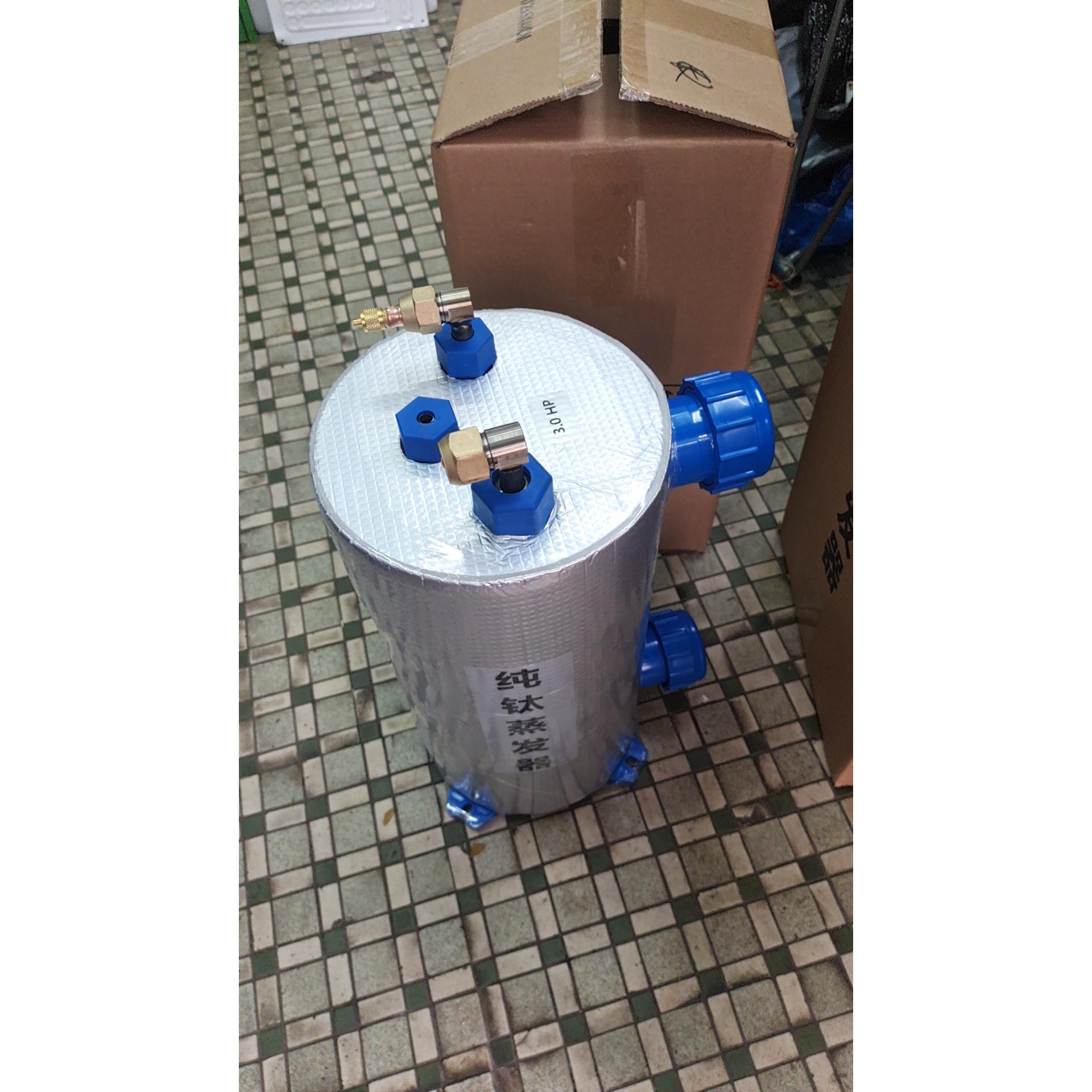 ，冷水钛鲜管蒸发器工业养殖恒温机钛FYC炮，小型鱼池海池制机冷