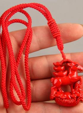 红色木桃木十二生肖招FYN财鼠鸡牛雕虎龙蛇马羊猴狗猪挂件吊兔坠