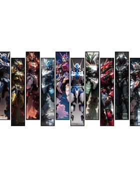 网咖馆电脑竞房间布置海高达挂画30820高 画景板装贴饰品报背墙面